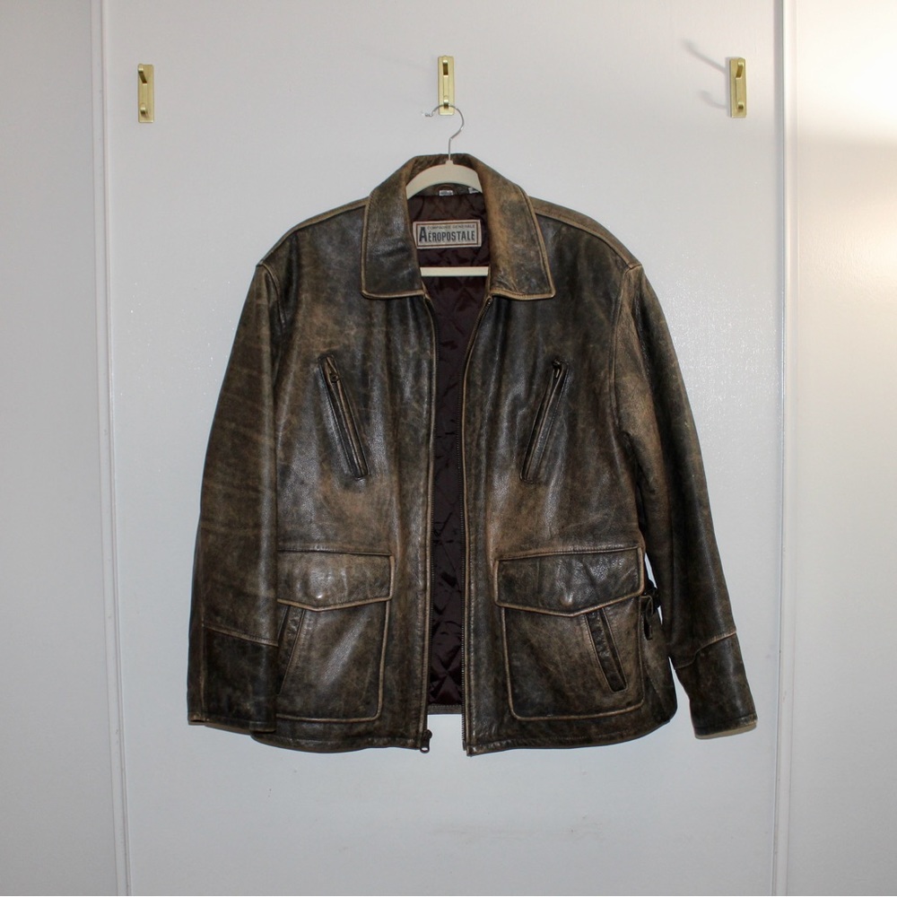 Vintage Genuine Leather Men’s Flight Jacket